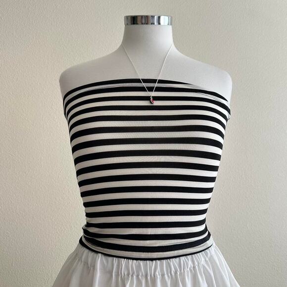 handmade black white cropped bandeau - Picture 1 of 8
